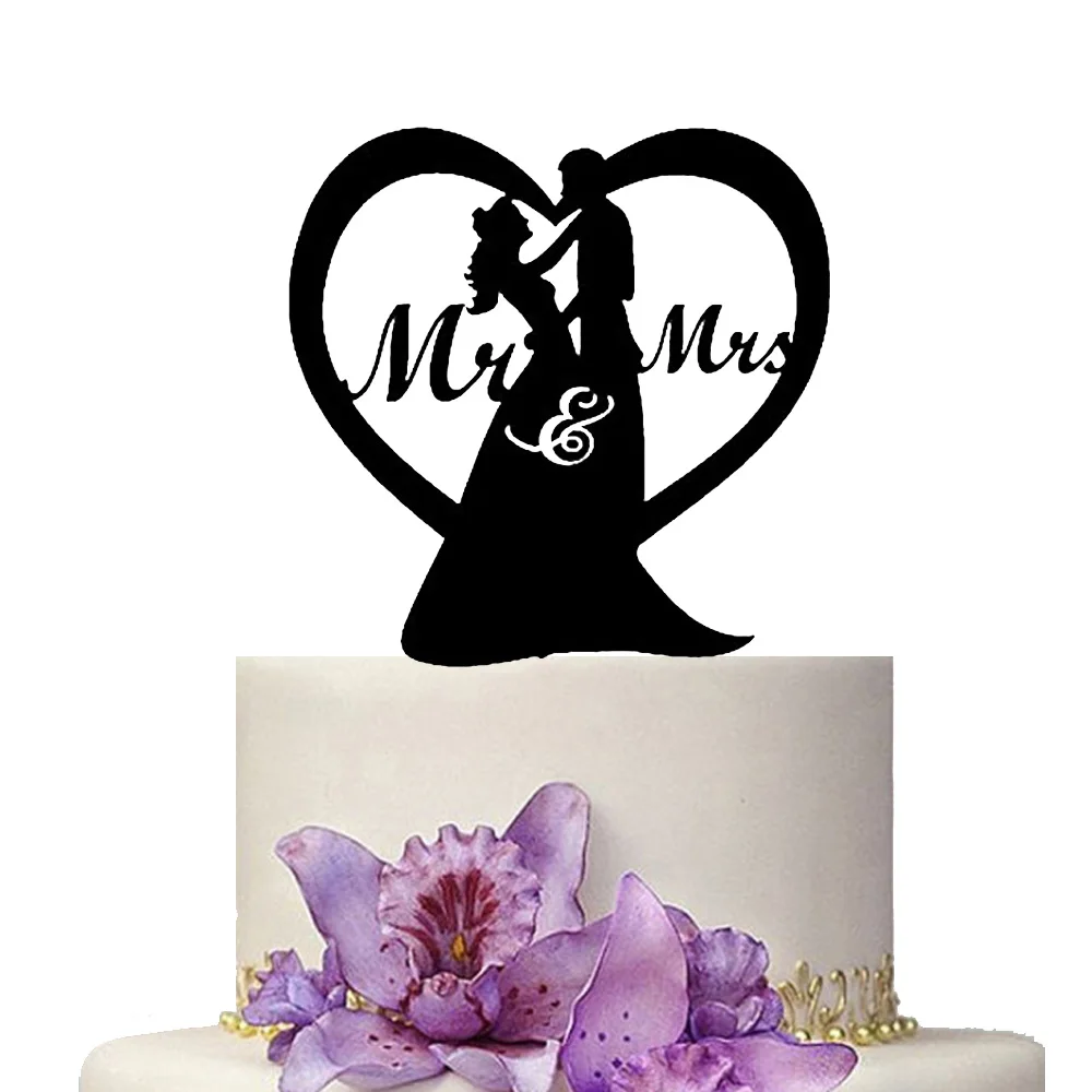 Wedding Cake Topper Custom Mr Mrs Love Heart Couple Bride Wedding Cake Topper Custom Mr Mrs Love Heart Couple Bride