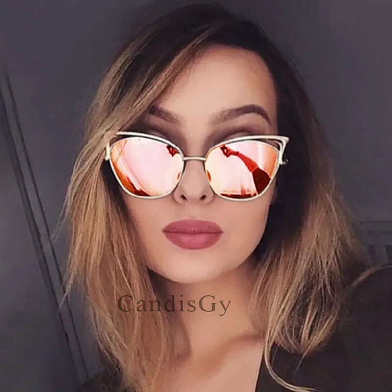 Cat Eye Hollow Party Cateye Vintage Hollow Metal Frame Brand designer