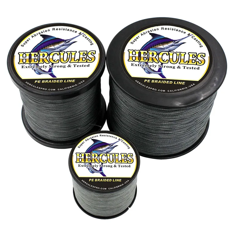 

Dropshipping Hercules PE Braided Fishing Line Gray Multifilament Fish Cord Strong 4 Strands 100M 300M 500M 1000M 1500M 2000M
