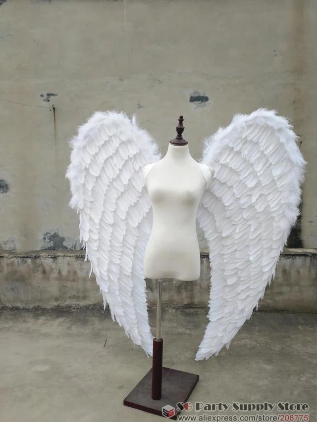 

large size beautiful white angel wings Automobile Exhibition stage performance Displays Wedding shooting props pure handmade