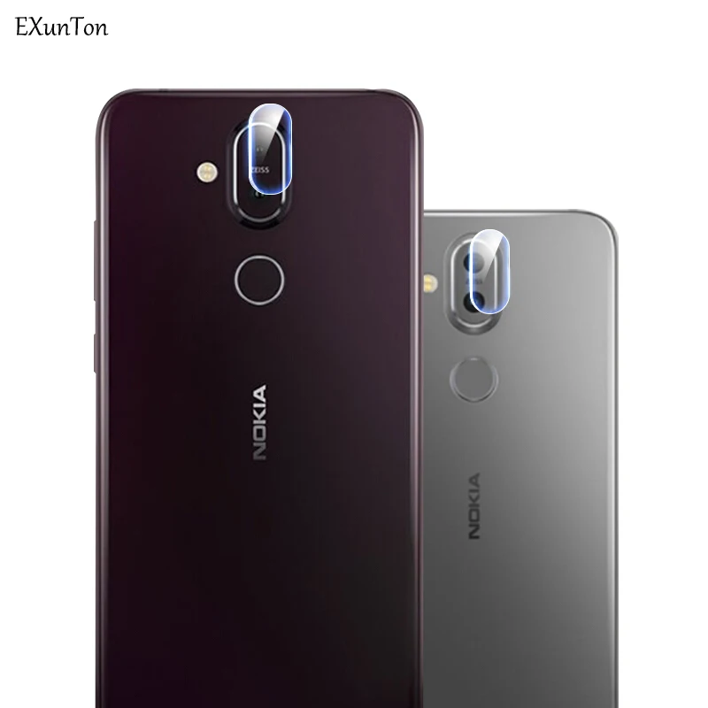 

EXUNTON 2PCS For Nokia 8.1 X7 8 Sirocco 7 Plus Camera Lens Tempered Glass Screen Protector For Nokia 8.1 Soft Camera Lens Film
