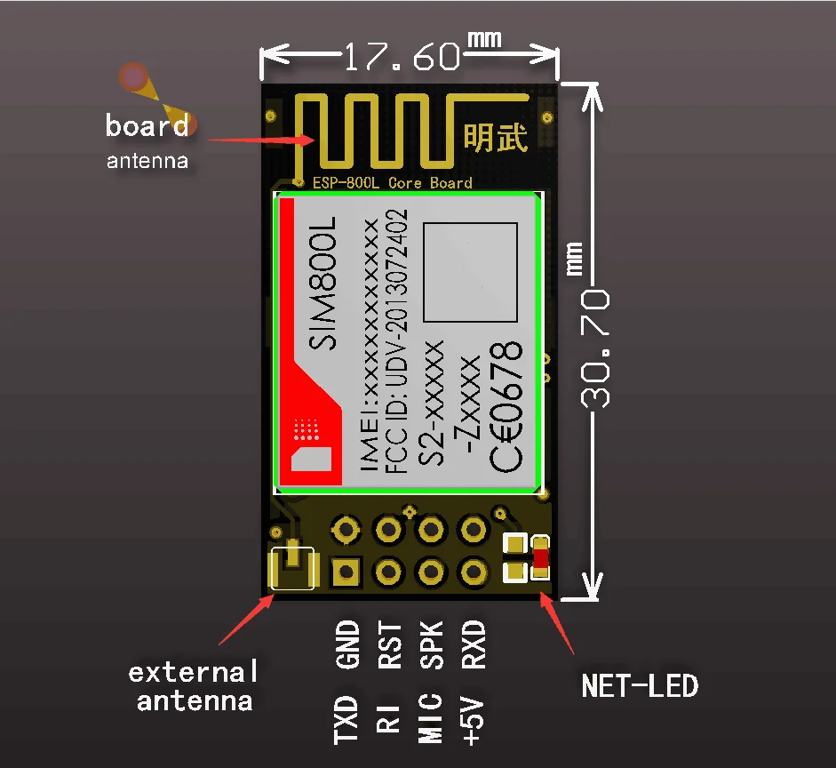 Разъем питания SIM800L совместимый с Core Boare ESP8266 5 В TTL UART|Интегральные схемы| |