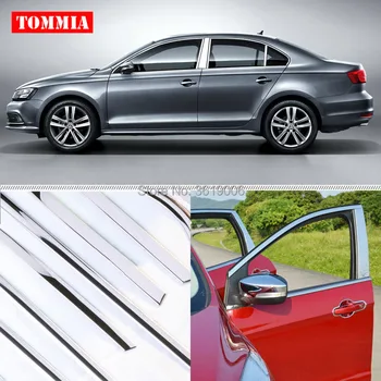 

TOMMIA Full Window Middle Pillar Molding Sill Trim Chromium Styling Strips Stainless Steel For VW Sagitar 2012-2015