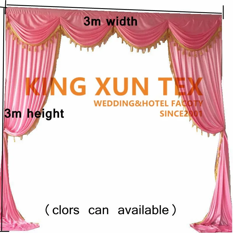 

3M 6M Long Backdrop Drape Swag Valance With Tassel For Wedding Backdrop Curtain Decoration