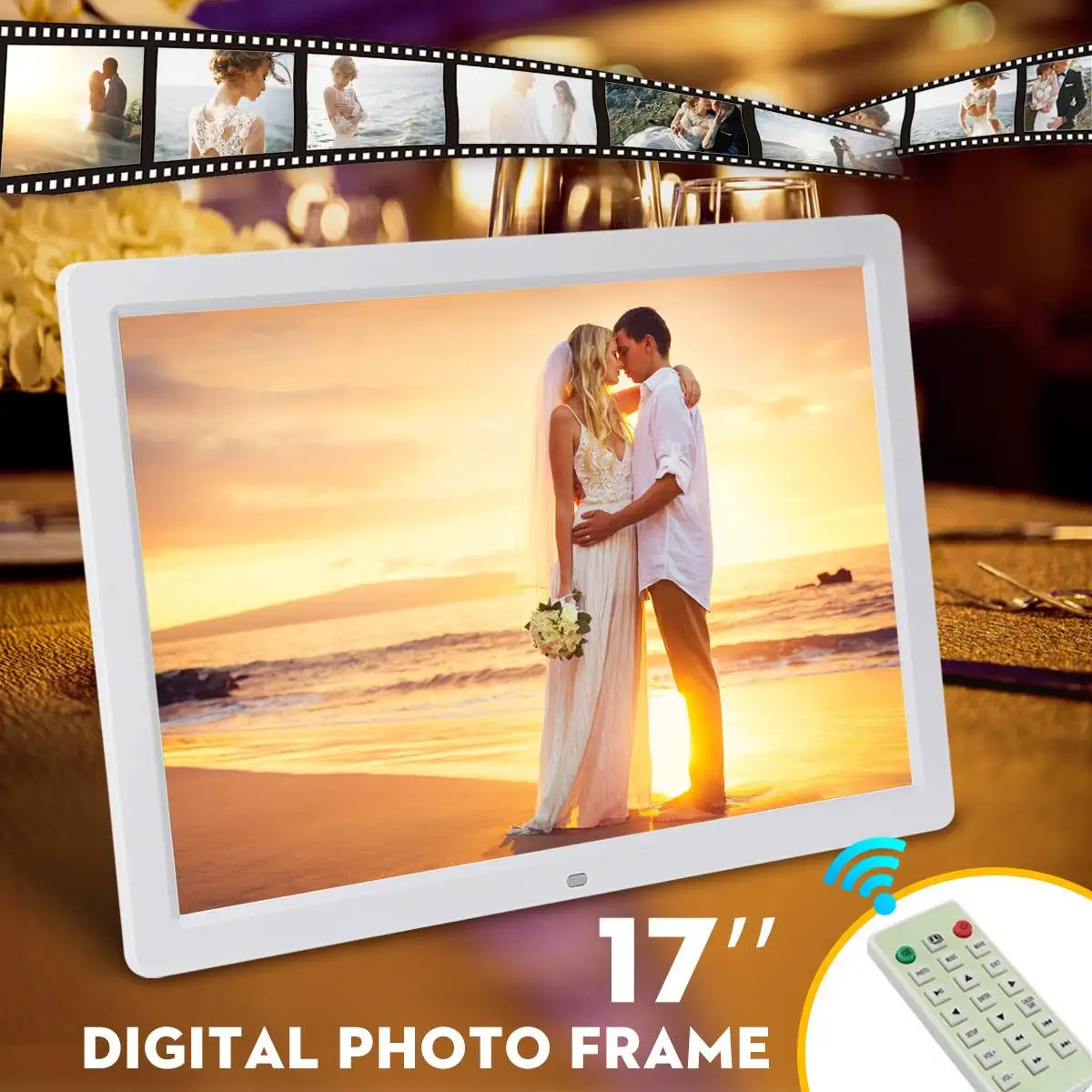 17 inch HD Digital Photo Frame Gallery Advertising Machine with Remote Control 1440*900 LED Screen Electronic Picture Album