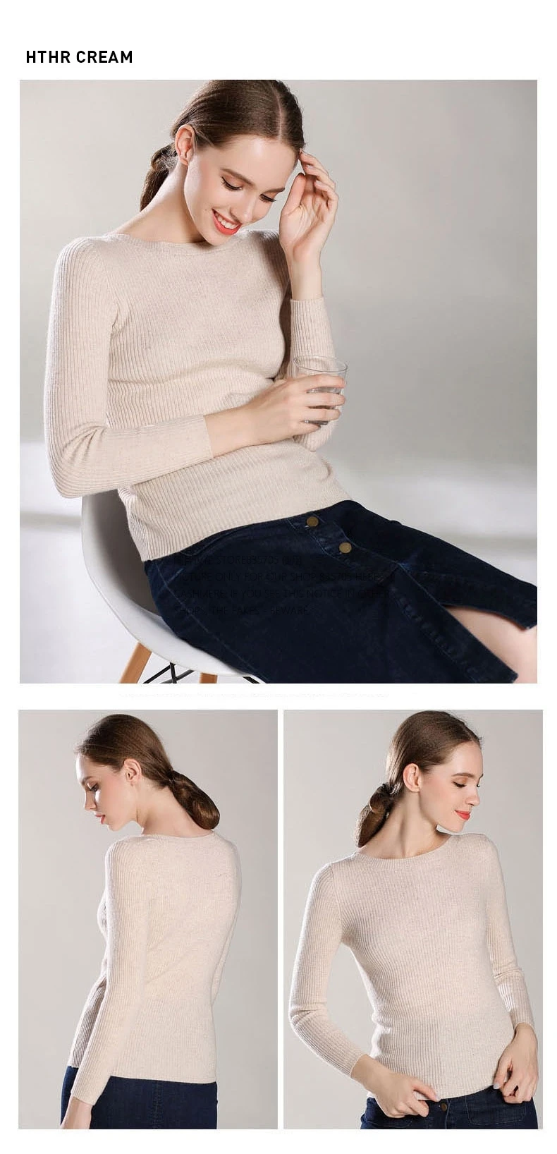 Для женщин кашемир кашемировые свитера оребрением Slash шеи пуловер ребристые манжеты низ Для женщин трикотажные топы женский джемпер для девочек