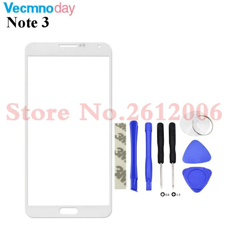 

New Outer LCD Front Screen Glass Lens Cover Replacement Parts For Samsung Note 3 N900 9000 9005 Note3 Touch Screen + Tools