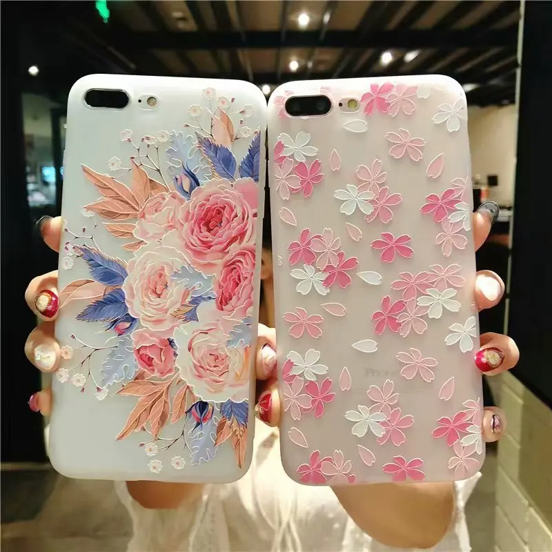 

Flower Silicon Phone Case For iPhone 7 8 Plus Rose Floral Leaves Cases For iPhone X 8 7 6 6S Plus 5 5S SE Soft TPU Cover