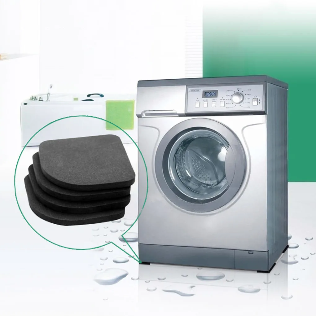 

4PCS Black EVA Multifunctional Washing Machine Anti-shock Pads Non-slip Refrigerator Mute Pad