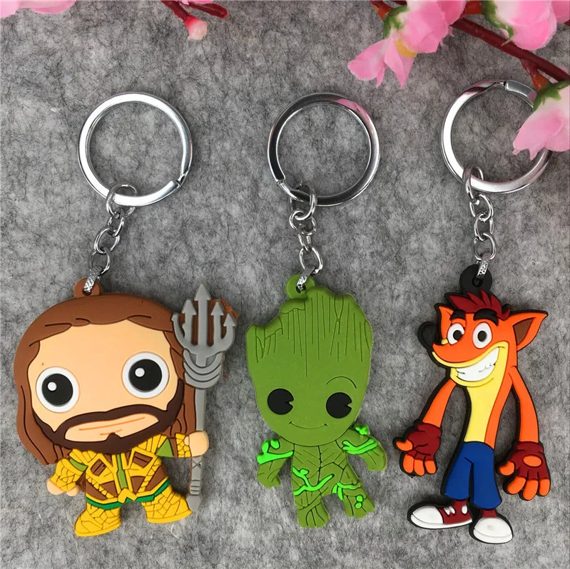 

2019 New Popular Movie Toy Keychain Tree People Tree Man Rocket Raccoon Keychains Pendants PVC Figures Toys Free Shipping
