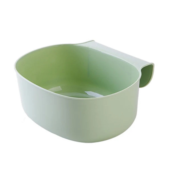 Geekinstyle High Quality Plastic Hanging type Kitchen Cabinet Trash can Hanging Large garbage desktop plastic storage box cover - Цвет: Green