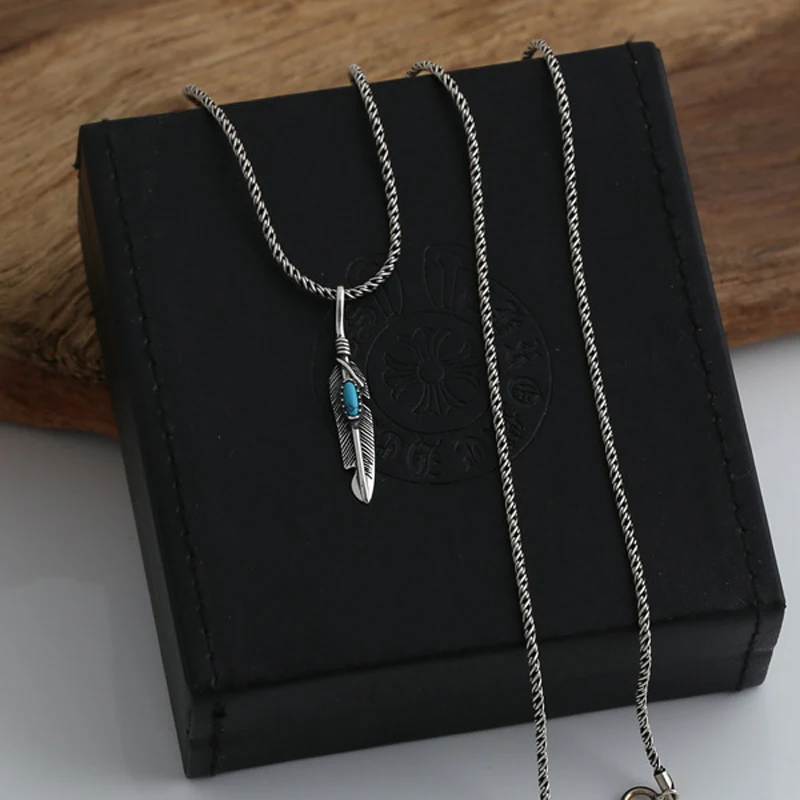 MAYONES перо тайские серебряные подвески Серебро 925 пробы Подвесной Ожерелье для Для женщин Для мужчин ручной работы Модные украшения