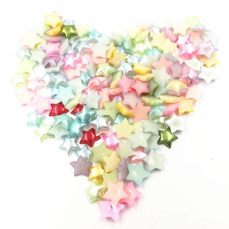 

50Pcs Mixed Cabochon Cameo Decoration Star Pentagram Acrylic Flat Back Fashion Jewelry DIY Making Findings Charms 10mm