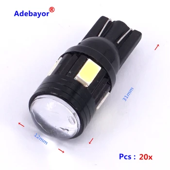 

16 pcs/lot T10 6 SMD 5630 High Power 3W Super Bright wide instrument Indicator lamp 194 168 2825 W5W lamp LED Car Lights Bulb