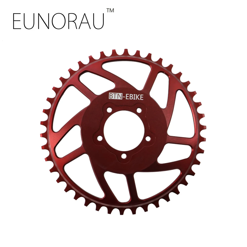 Discount Free shipping New Red BLING RING HD 42T CNC NARROW WIDE CHAIN WHEEL FOR BAFANG BBSHD/BBS03 MOTOR 1