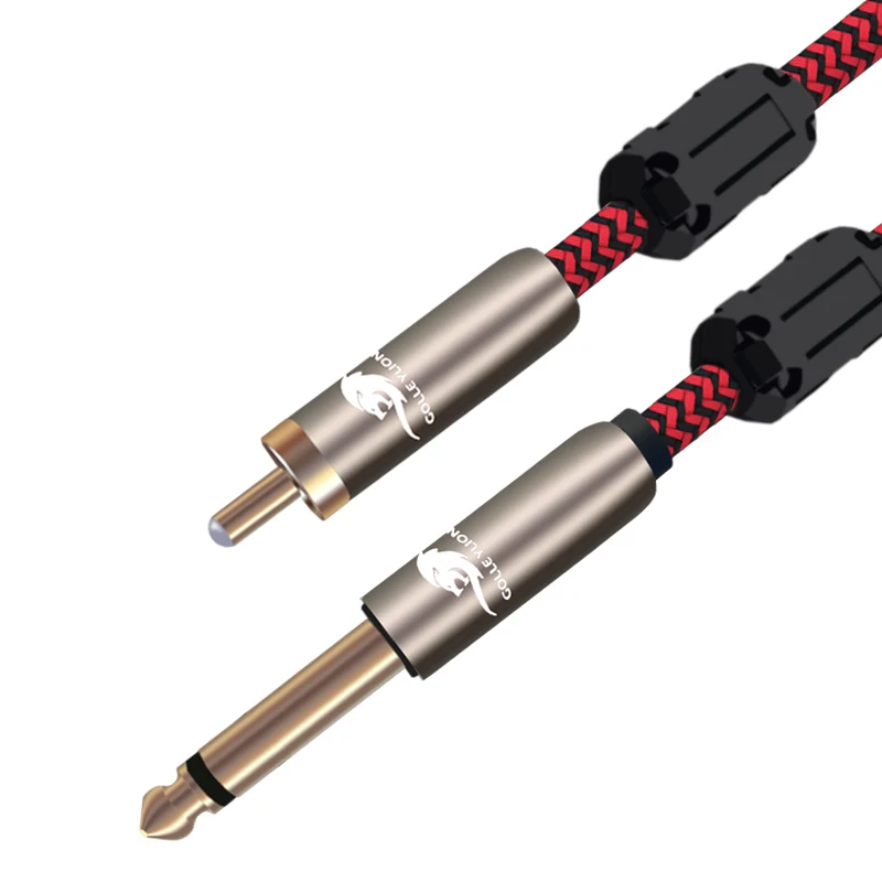 Аудиофильный кабель RCA к моно 1/4 "Jack для усилителя Soundbox гитарный 6 35 мм с