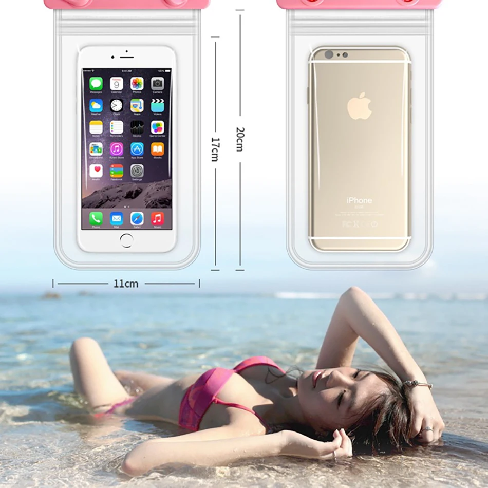 !ACCEZZ PVC Waterproof Bag 6 inches Pouch Phone Case For iPhone XS XR Xiaomi Huawei Samsung HTC Mobile Phone Swimming Cover Case (9)