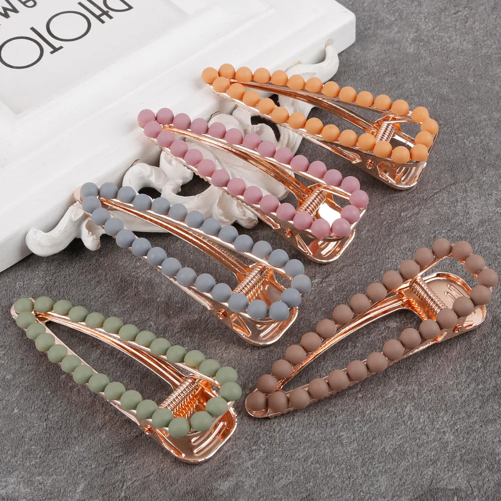 

Woman Elegant Scrub Pearl Hairpins Hair accessories Alloy Hairpins BB Clip Styling Tools Barrettes Headwear