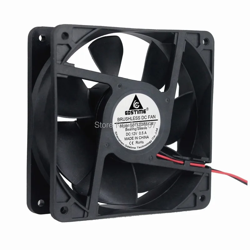 1 шт. Gdstime DC 12 В 2 провода 120*120*38 мм 12038 120 Бесщеточный Охлаждающий вентилятор |