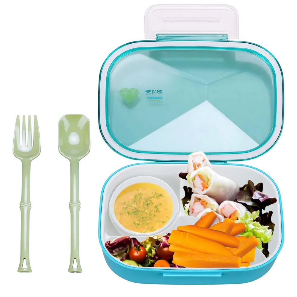 ONEUP Алмазный Ланч-бокс экологичный Bento box Microwavable контейнер для хранения продуктов с столовыми приборами миска для детского пикника