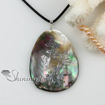 

water drop sea water black seashell mother of pearl oyster sea shell goldleaf necklaces pendants 2013 cheap fashion jewellery