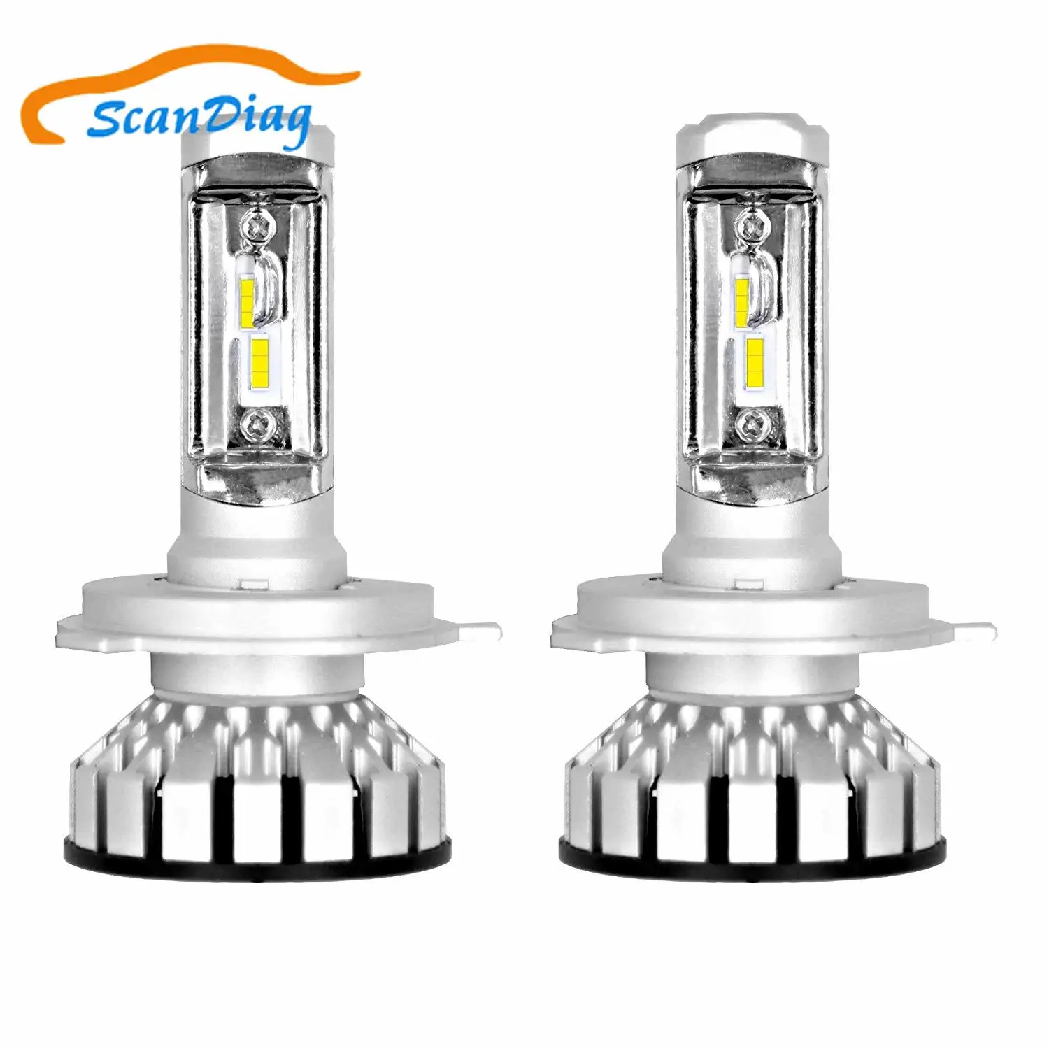 SCANDIAG H4 LED Headlight Bulb - Super Bright - 80W 6000K 8000LM White - Hi/Lo Beam/Fog Light Bulbs (2 Pack) SCANDIAG H4 LED Headlight Bulb - Super Bright - 80W 6000K 8000LM White - Hi/Lo Beam/Fog Light Bulbs (2 Pack)