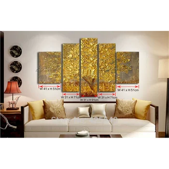

Oil Painting 5 Panel 5 Piece Canvas Cuadros decoracion Wall Art Picture Modern Abstract Home Decor Living Room Set 2