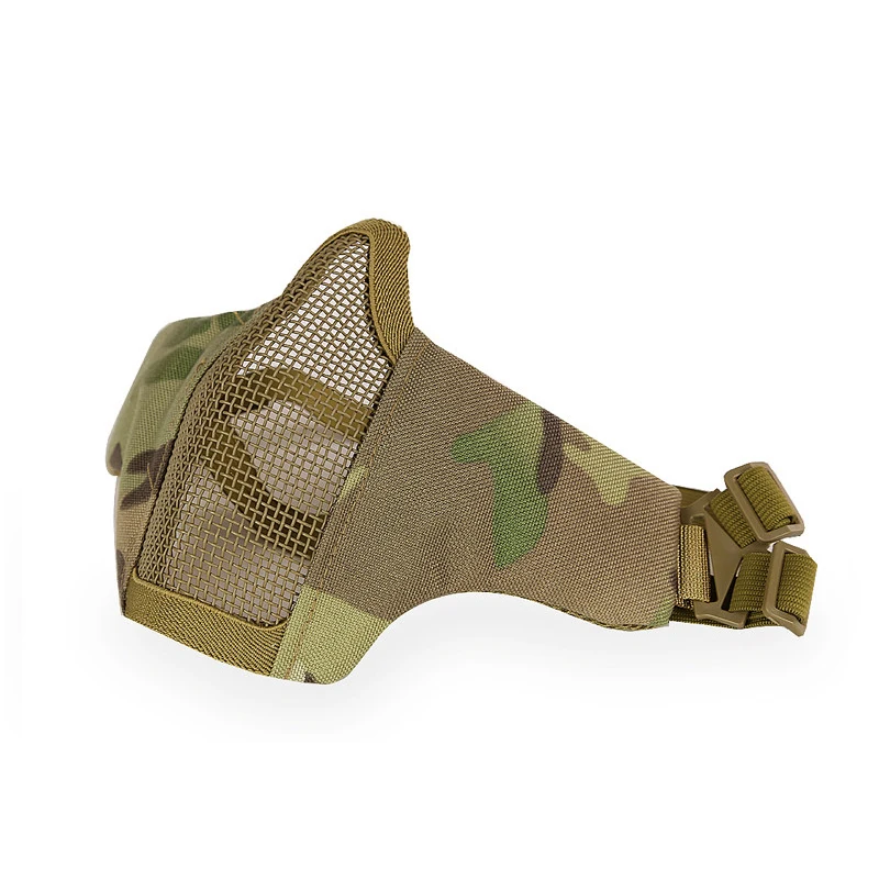 

Tactical CS Wargame Combat Protection Mask Metal Steel Wire Net Breathable Outdoor Hunting Shooting Airsoft Half Face Veil Gear