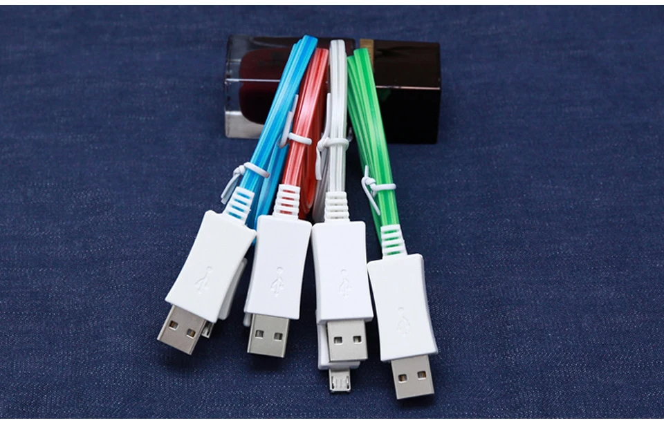 LED Lighting Micro USB Phone Cable Visible LED Flow Light Charging Data for Samsung HTC Android Phone Universal Phone Cables (9)