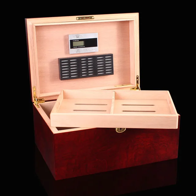 Cigar humidor moisture box cedar wood piano lacquer Online