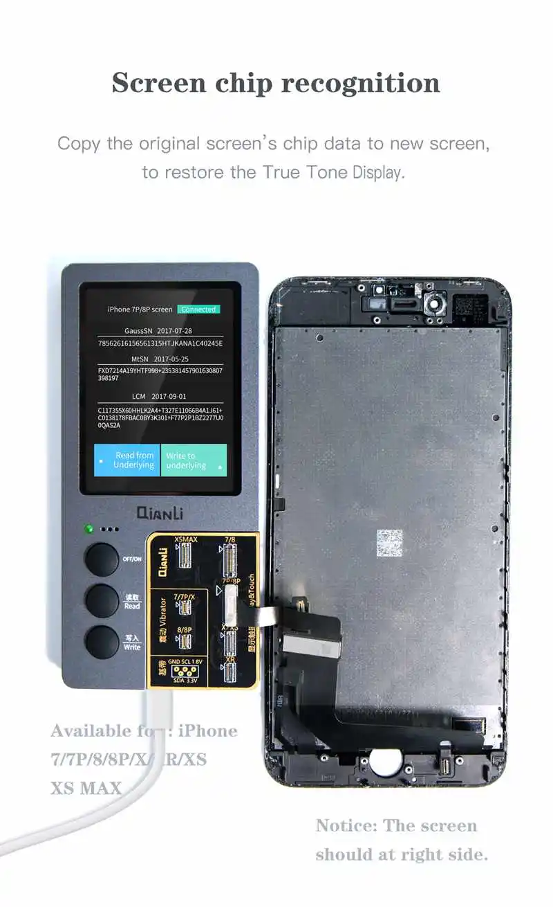 QianLi iCopy для iPhone EEPROM передача данных Программирование ЖК-дисплей сенсорный Вибрационный двигатель ремонт инструмент светочувствительный
