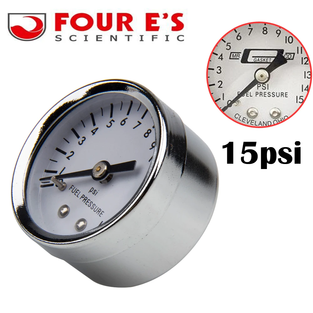 Mr Gasket Fuel Pressure Gauge 1561 Fuel Pressure 0 to 15 psi 1-1//2/" Full Sweep