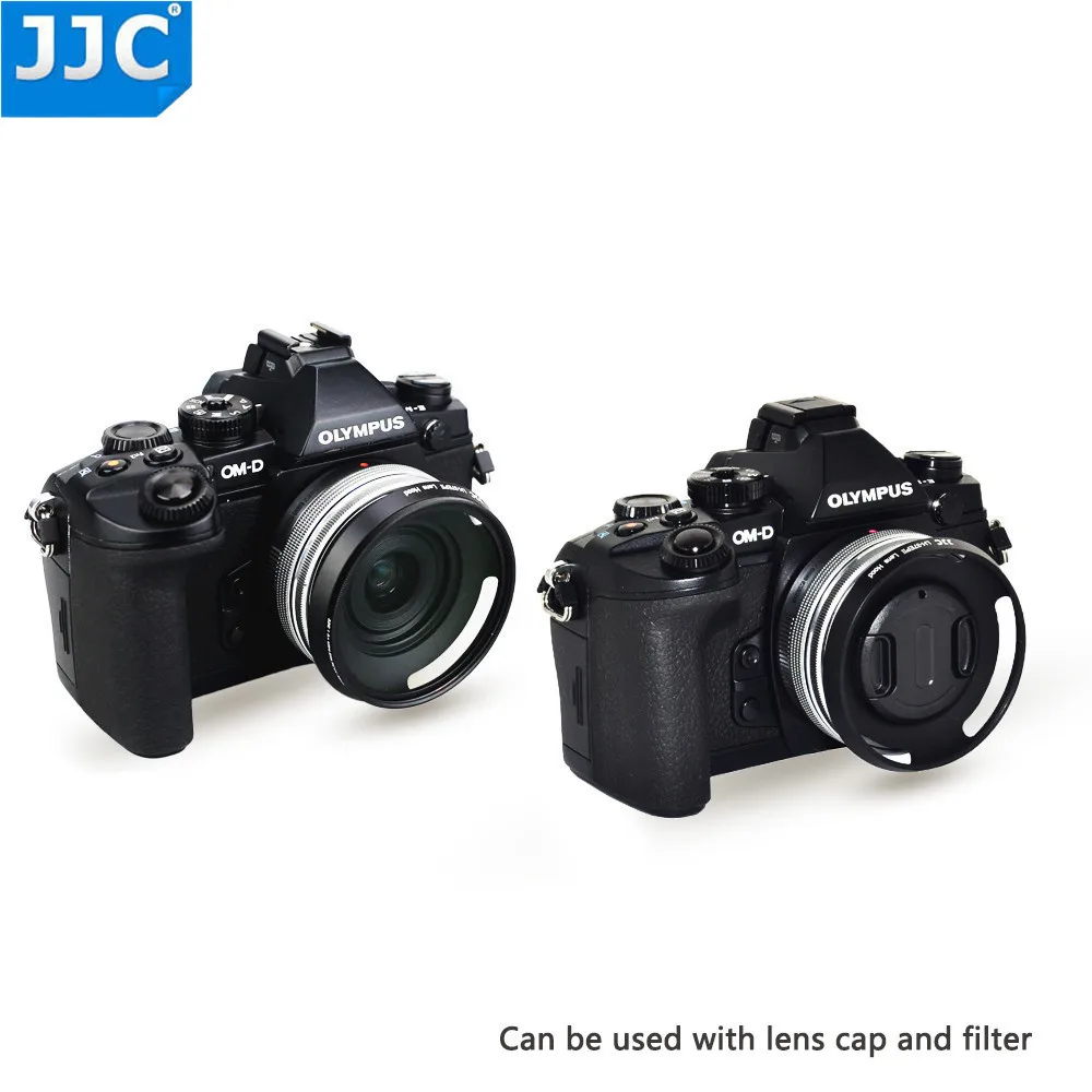JJC металлическая бленда объектива для Panasonic Lumix G Vario 12-32 мм для Olympus M. Zuiko Digital ED 14-42 мм f/3,5-5,6 EZ/17 мм f/2,8 объектив