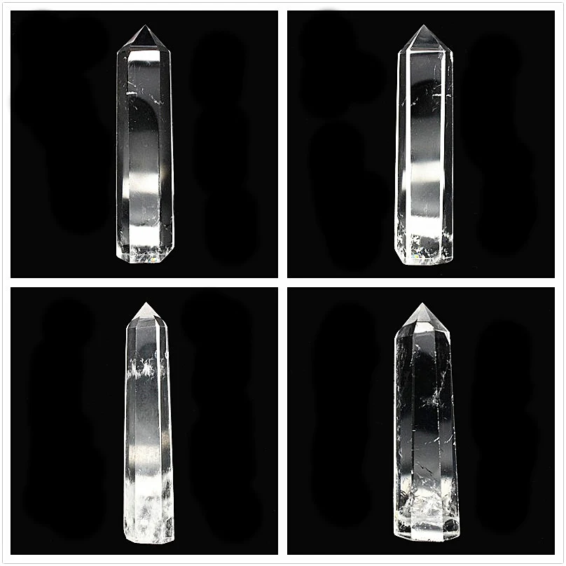 

High quality hand-polished natural Whitewater Czochralski crystal hexagonal prism of the original stone ore transparent feng shu