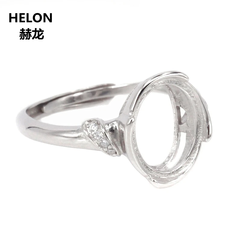 

20pcs/lot Wholesale 925 Sterling Silver Women Engagement Wedding Ring Crystal 8x10 9x11mm 10x12mm Oval Cabochon Semi Mount Ring