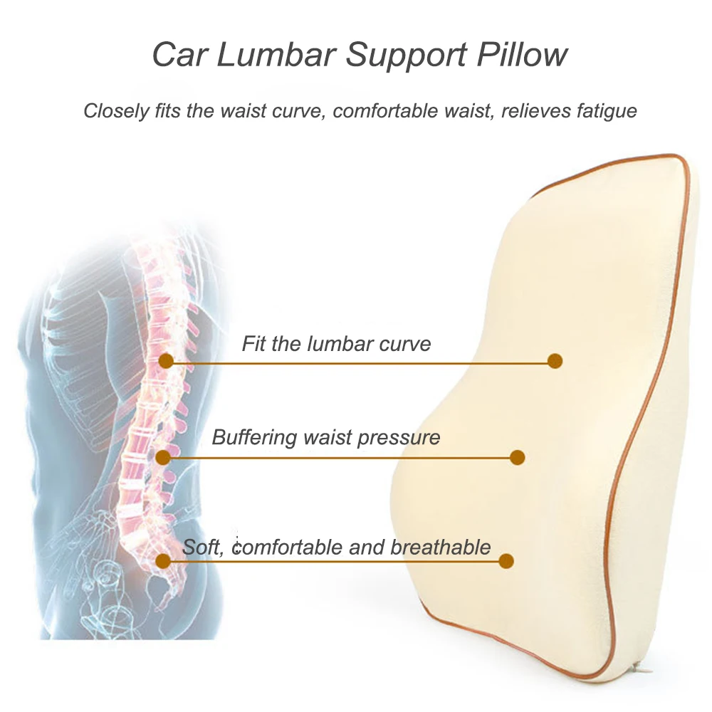JINSERTA Автомобильная подушка для шеи и сиденья, поддержка подголовника, подушка с эффектом памяти, поясничная поддержка для автомобиля, аксессуары для интерьера