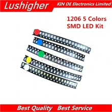 100 шт. 1206 SMD светодиодный светильник посылка светодиодный посылка красный белый зеленый синий желтый 1206 светодиодный