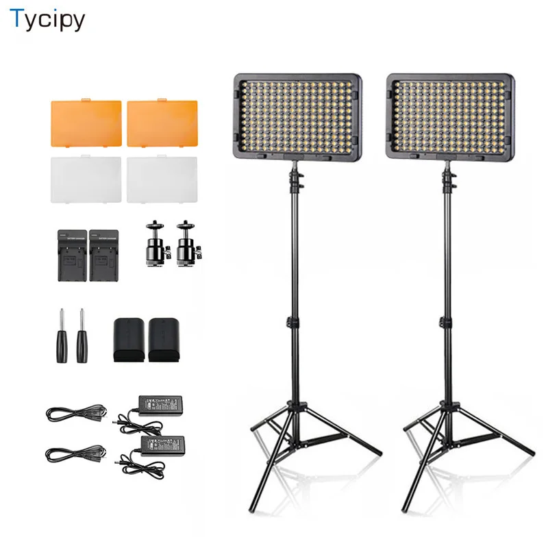 

Tycipy 2 in 1 Professional Camera LED Photo Studio Photographic Lighting Kit Selfie Light Tripod for Video Camcorder light