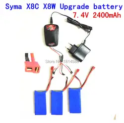 7.4 В 2400 мАч LiPo аккумулятор для SYMA x8 X8C x8w x8g x8c-1 2.4 г 4ch вертолет частей Бесплатная доставка T или круглый Тип