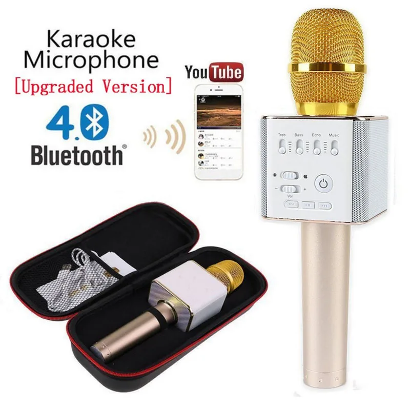 Q9 караоке микрофон беспроводной Bluetooth Динамик ручной караоке портативный ручной музыкальный плеер KTV пение Поддержка IOS Android