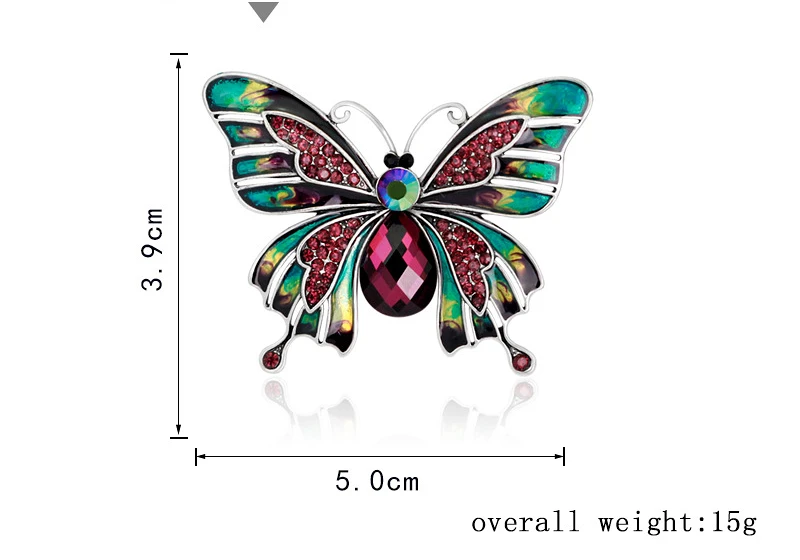 NIUYITID Crystal Rhinestone Insect Brooches For Women Enamel Pin Jewelry Vintage Accessories For Wedding  (2)
