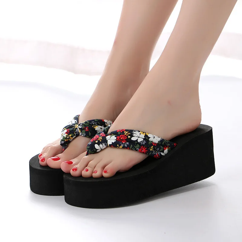 

2018 Summer New Sexy High Heel Women Flip Flops Thick Bottom Platform Non Slip Fashion Lady Beach Slipper Home Floor Casual Shoe