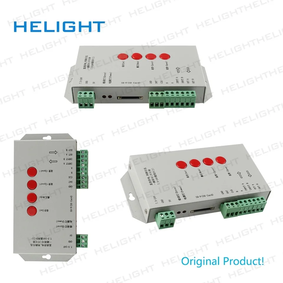 Программируемый контроллер T1000S 2048 пикселей DMX512 для SK9822 LPD8806 WS2812B PD6803 Pixel Strip DC5V 24V 256