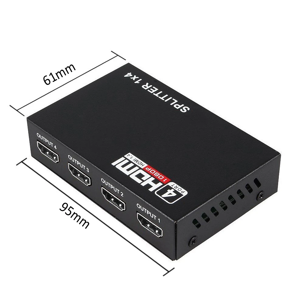 Aikexin 1080 P 4 Выход HDMI сплиттер 1x4 HDMI дистрибьютор 1 в 4 на разветвитель Поддержка Full HD 1080 P 3D для HDTV DVD плеер PS4