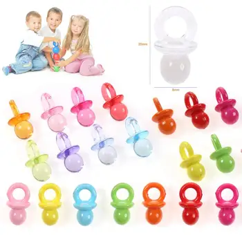 

50pcs/lot Baby Mini Pacifier Acrylic Infant Shower Filler Nursery Favor Pacifiers Christening Birthday Party Cake Decoration Toy