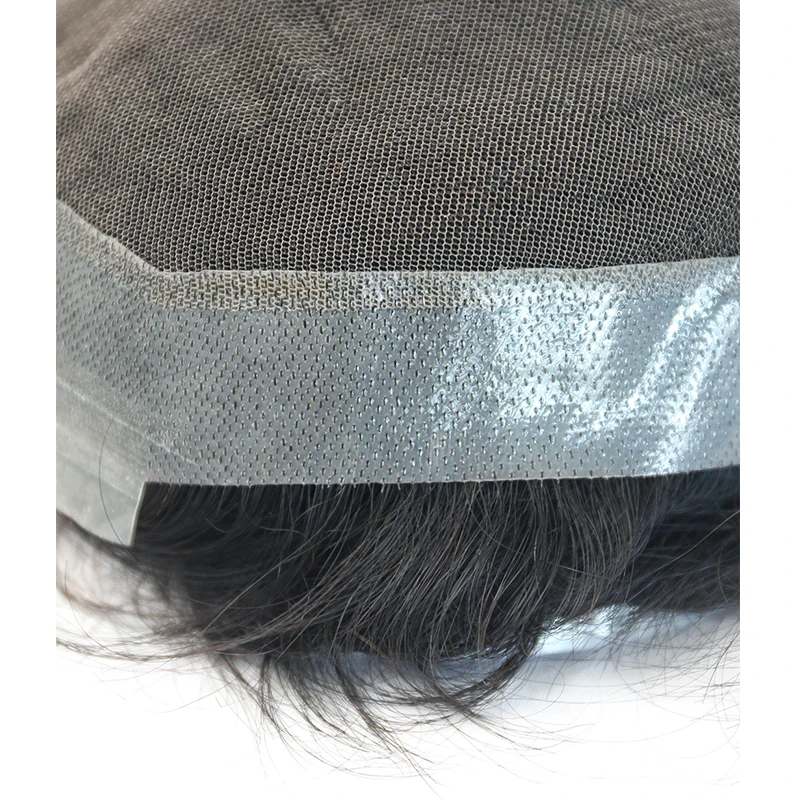 Centro com Perímetro Masculino Toupee Fino Mono Poli Cabelo pu Peruca Repacement Prótese Dolago 8x10 8x6 8 Masculino toupee 8x10