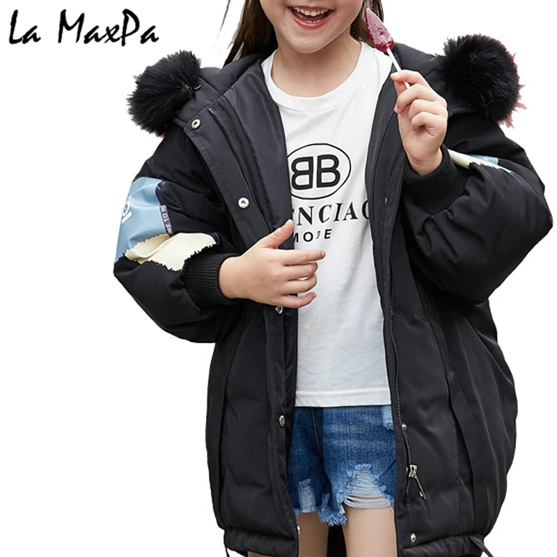 

2018 warm kids down jacket for girl children's cold winter jackets boys coat Long Pattern Child girls Clothes parka -10-30degree