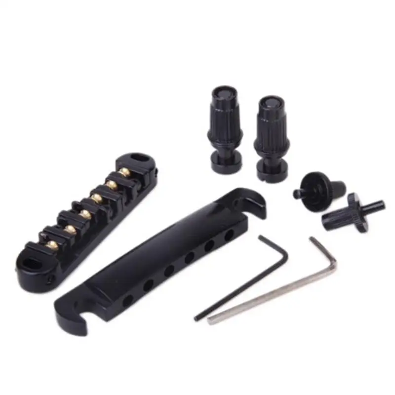

Roller Saddle Tune-O-Matic Bridge and Tailpiece for Guitar (Black)