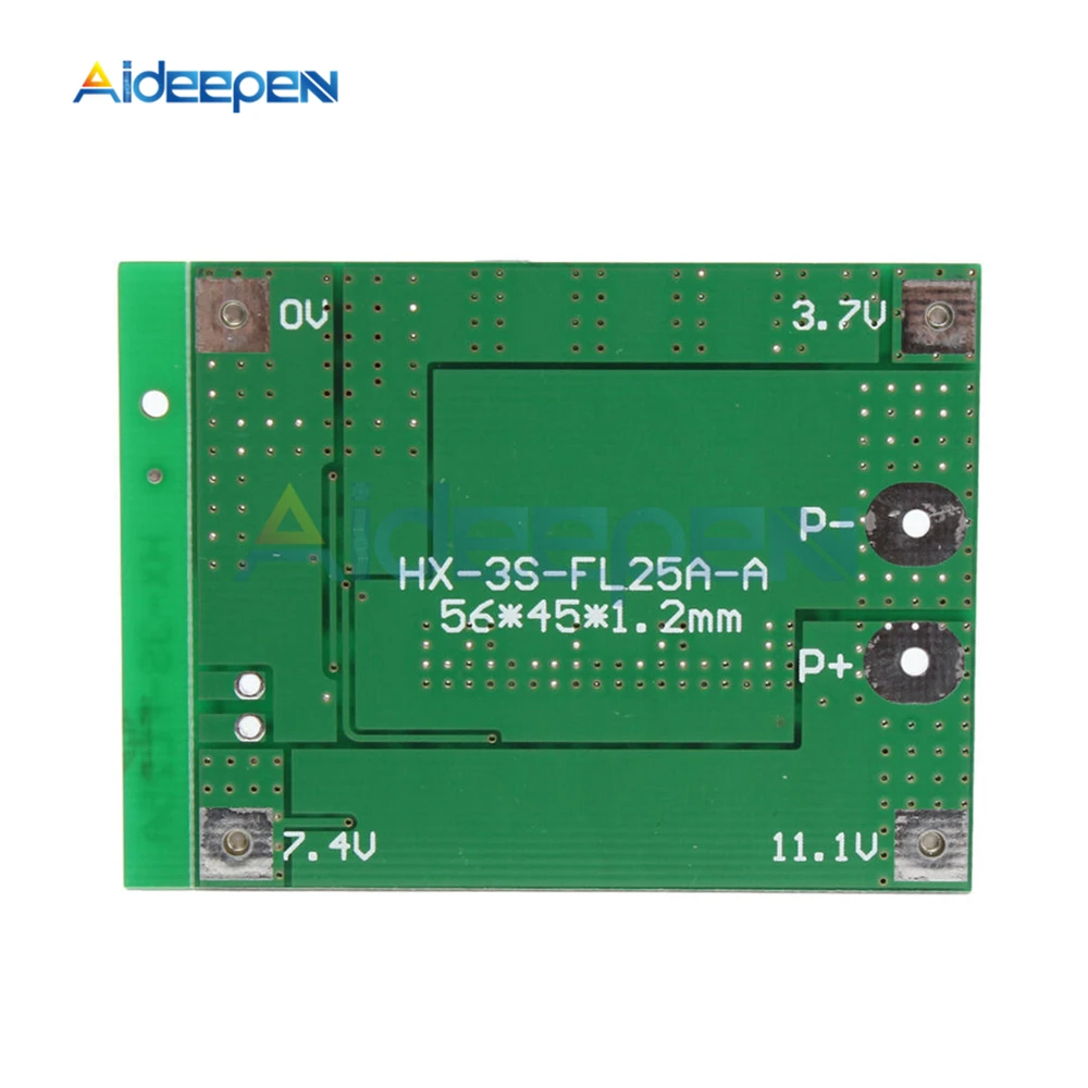 3S Li-Ion 18650 BMS PCM плата защиты аккумулятора с функцией баланса 25A для литий-ионного Lipo батареи модуль