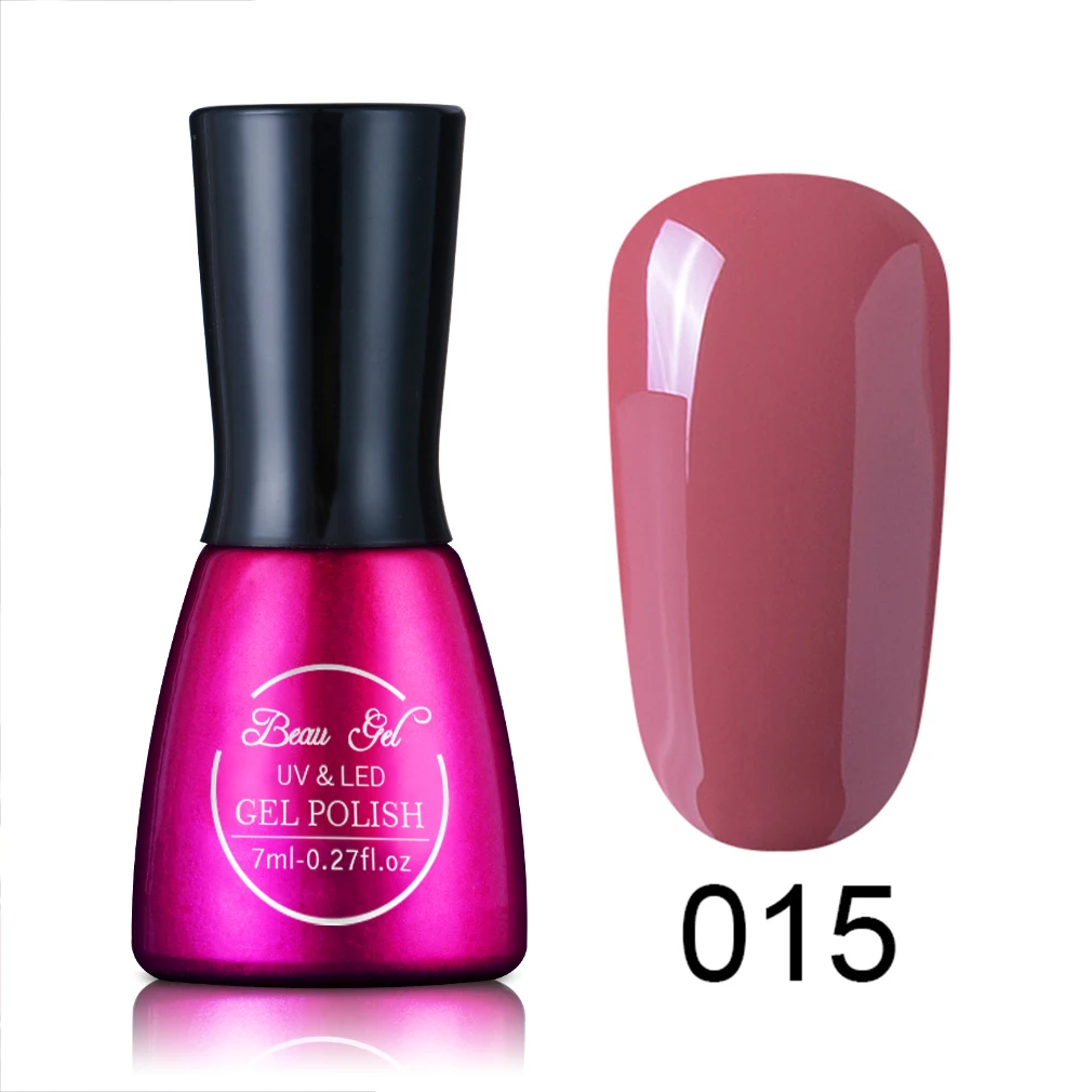 Beau гель 12 сексуальный цвет красного вина 7 мл/уп. УФ Гель-лак замачиваемый Гель-лак для ногтей чистый цвет лак для ногтей Дизайн ногтей - Цвет: NU015